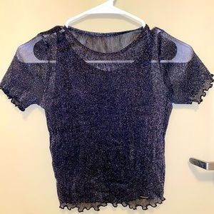 Hollister Shimmery Sheer Blouse w built in tank top